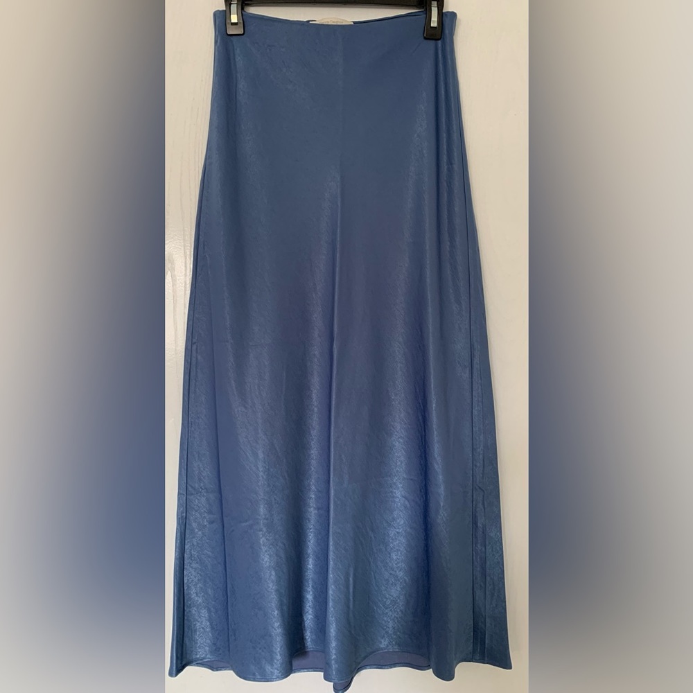 Favorite Daughter Favorite Skirt in River Blue Satin Maxi Skirt Size SMALL